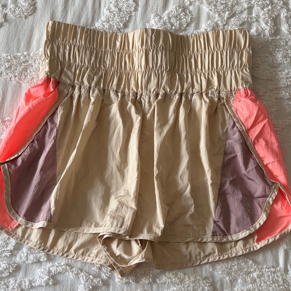 FP Movement by Free People Tan and Coral Athletic Shorts